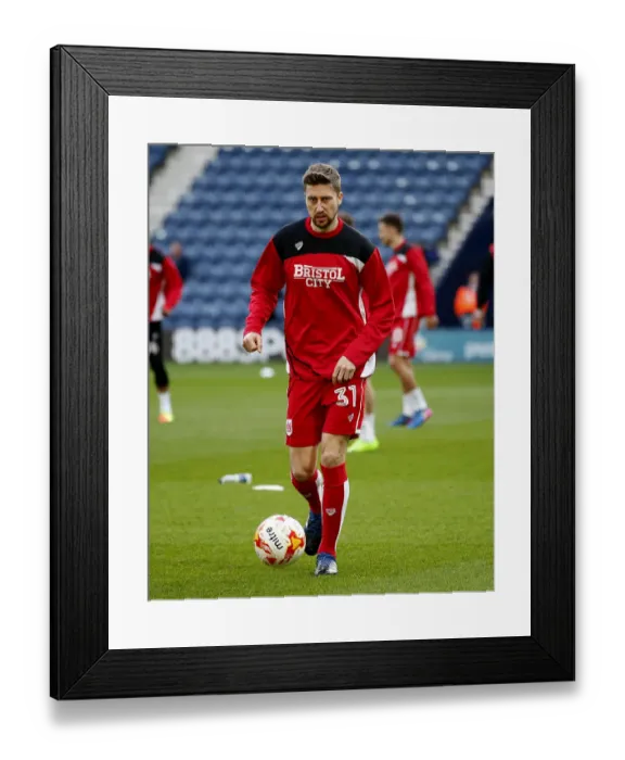 Framed Print : Bristol City's Jens Hegeler Warming Up Ahead of Preston North End Clash, Sky Bet Championship (April 2017)