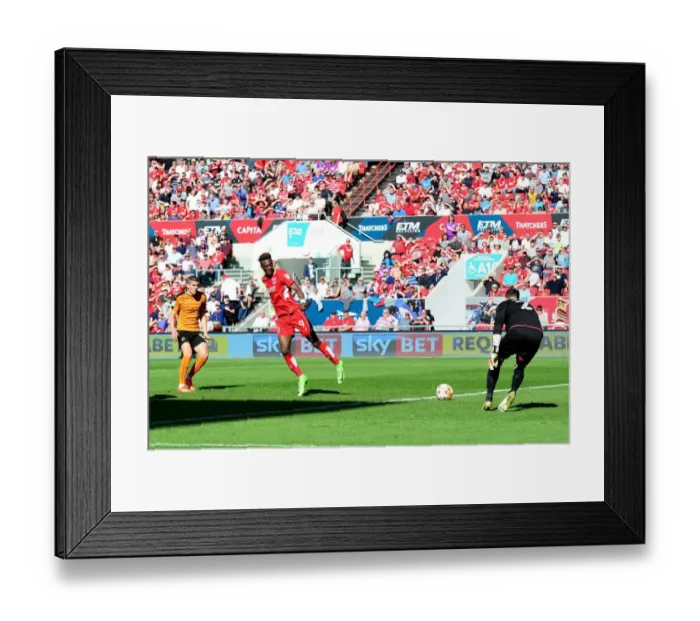 Framed Print : Tammy Abraham Scores Third Goal: Bristol City Leads 3-0 vs. Wolverhampton Wanderers