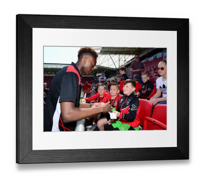 Framed Print : Tammy Abraham of Bristol City Signs Autographs at Ashton Gate: Bristol City vs. Wolverhampton Wanderers, Sky Bet Championship Framed Print : Tammy Abraham of Bristol City Signs Autographs at Ashton Gate: Bristol City vs. Wolverhampton Wanderers, Sky Bet Championship