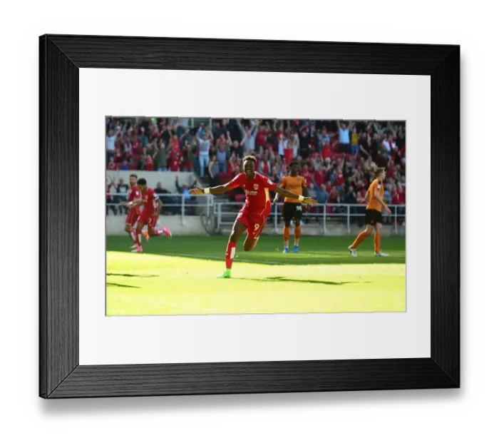 Framed Print : Tammy Abraham's Double: Bristol City's Champion Performance Against Wolverhampton Wanderers, 2017