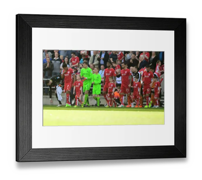 Framed Print : Bristol City vs. Wolverhampton Wanderers: Sky Bet Championship Kick-Off - Mascots and Players Walk Out