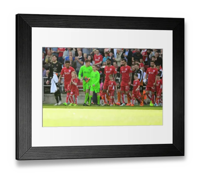 Framed Print : Bristol City vs. Wolverhampton Wanderers: Sky Bet Championship Kick-Off - Mascots and Players Walk Out