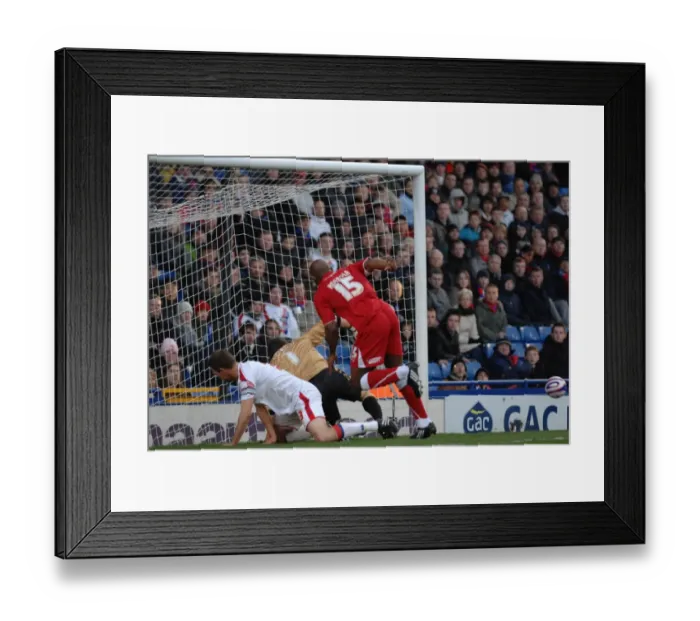 Framed Print : Dele Adebola sees his chance fly just past the far post Framed Print : Dele Adebola sees his chance fly just past the far post