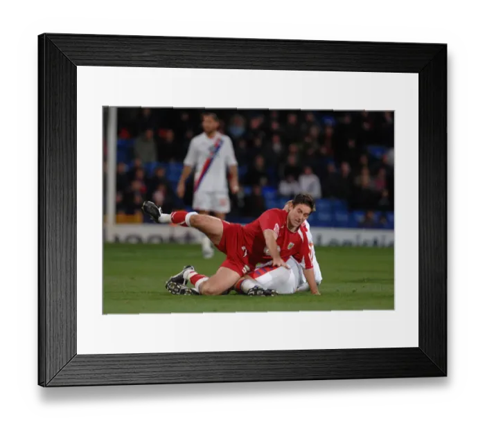 Framed Print : Lee Johnson is caught by Ben watson of Crystal Framed Print : Lee Johnson is caught by Ben watson of Crystal