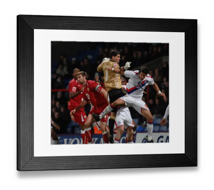 Framed Print : Julian Speroni flaps for the ball in