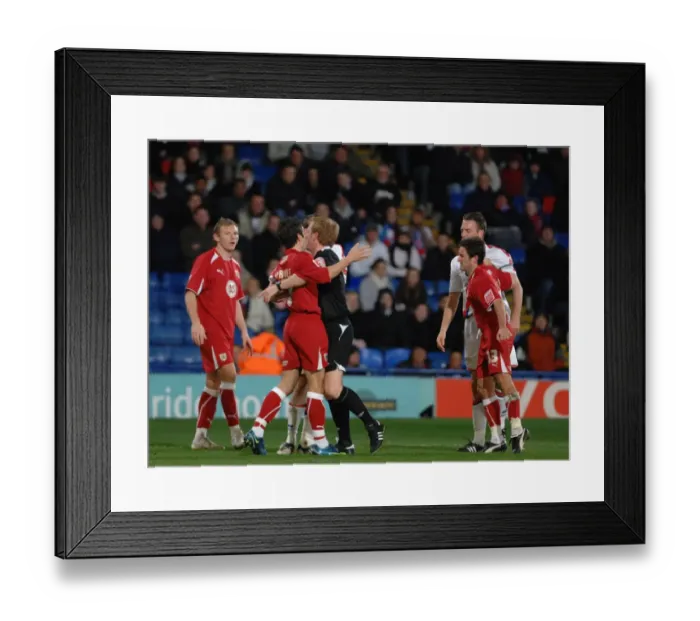 Framed Print : Trouble flares between the two teams in the dieing minutes