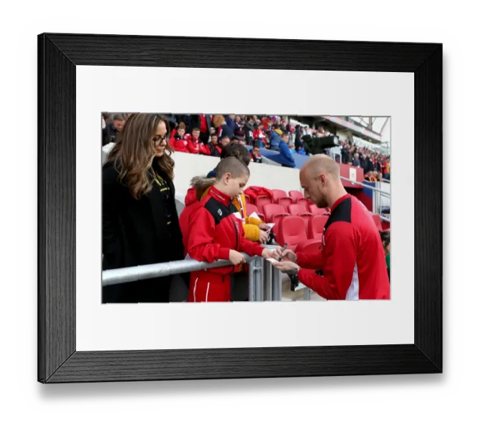 Framed Print : Bristol City's David Cotterill Signs Autographs at Ashton Gate after Championship Match vs. Queens Park Rangers