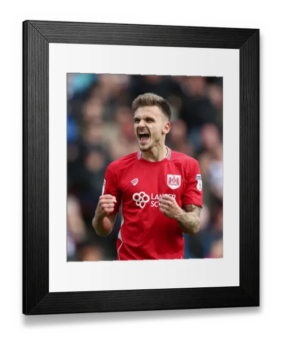 Framed Print : Jamie Paterson's Euphoric Goal Celebration: A Memorable Moment at Ashton Gate (Sky Bet Championship 2017)