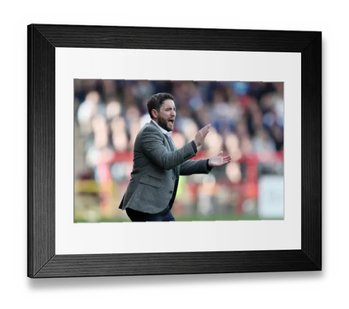 Framed Print : Bristol City Coach Lee Johnson Rallies Team vs Queens Park Rangers, Sky Bet Championship (140417)