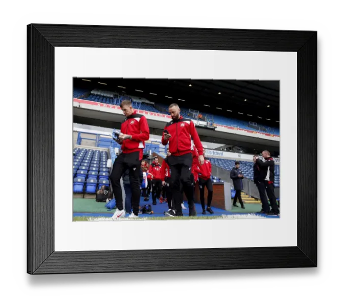 Framed Print : Bristol City Footballers Arrive at Ewood Park for Blackburn Showdown, April 17, 2017