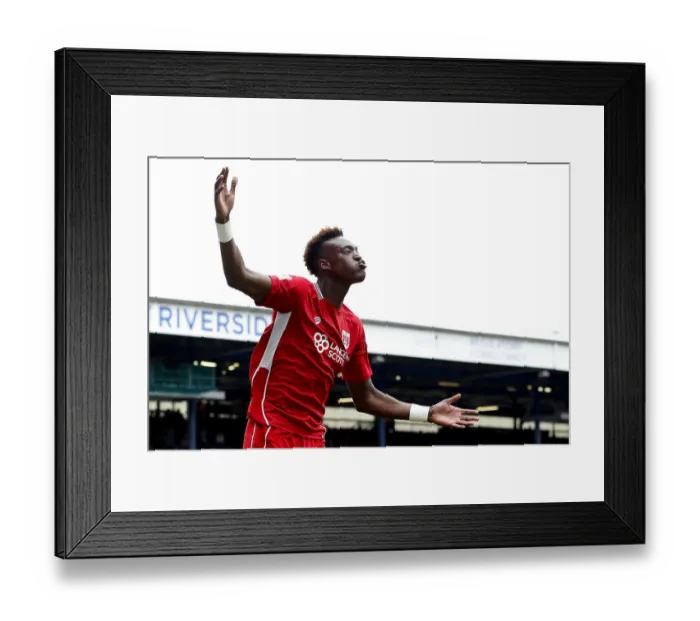 Framed Print : Tammy Abraham's Epic Goal Celebration: Thrilling First Win for Bristol City at Ewood Park (Sky Bet Championship, 17 / 04 / 2017)