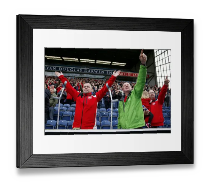 Framed Print : Bristol City Fans Celebrate Championship Victory at Ewood Park Framed Print : Bristol City Fans Celebrate Championship Victory at Ewood Park