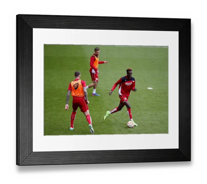 Framed Print : Tammy Abraham's Focus: Pre-Match Routine of Bristol City Star at Ewood Park (Blackburn Rovers vs. Bristol City, Sky Bet Championship, 17 April 2017)
