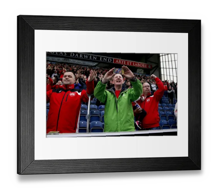 Framed Print : Bristol City Fans Rally at Ewood Park During Blackburn vs. City Championship Clash, April 2017 Framed Print : Bristol City Fans Rally at Ewood Park During Blackburn vs. City Championship Clash, April 2017