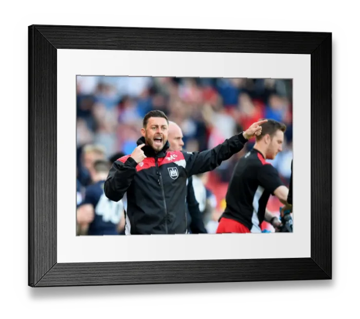 Framed Print : Frustrated Coach Jamie McAllister of Bristol City During Match Against Barnsley, 2017