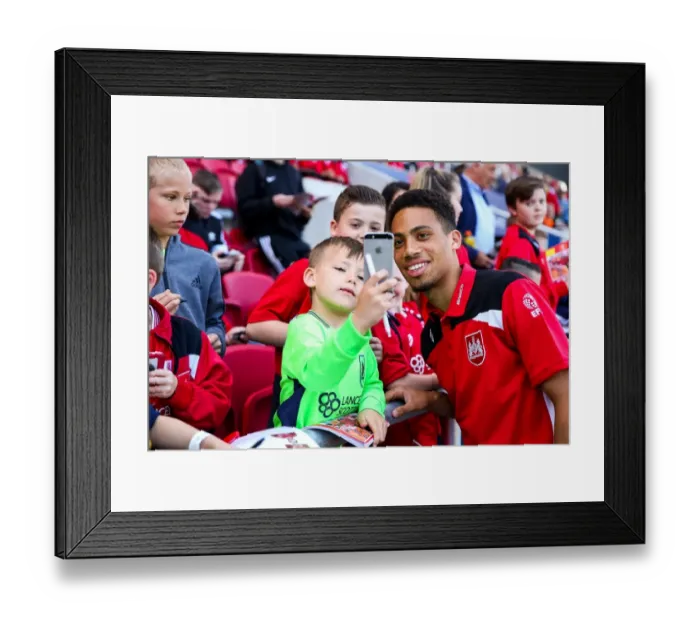 Framed Print : Bristol City's Zak Vyner Greets Fans with Autographs at Ashton Gate Stadium Framed Print : Bristol City's Zak Vyner Greets Fans with Autographs at Ashton Gate Stadium