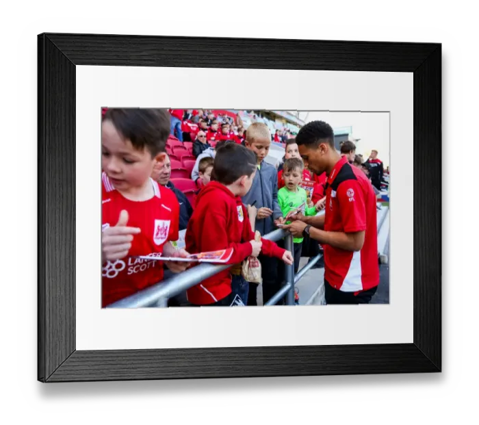 Framed Print : Bristol City's Zak Vyner Signing Autographs at Ashton Gate Stadium during Bristol City vs Barnsley (Sky Bet Championship) Framed Print : Bristol City's Zak Vyner Signing Autographs at Ashton Gate Stadium during Bristol City vs Barnsley (Sky Bet Championship)