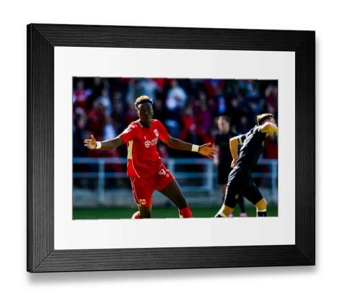 Framed Print : Dramatic Equalizer: Tammy Abraham's Last-Minute Goal for Bristol City Against Barnsley Framed Print : Dramatic Equalizer: Tammy Abraham's Last-Minute Goal for Bristol City Against Barnsley