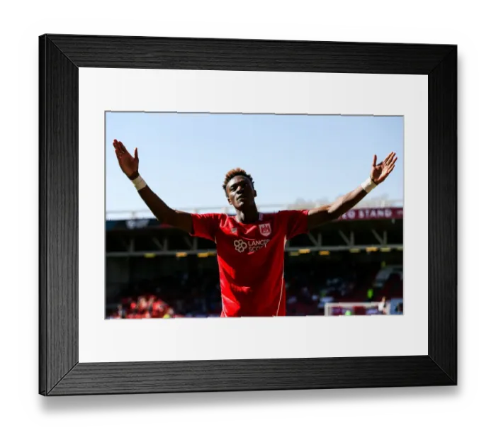 Framed Print : Dramatic Equalizer: Abraham's Last-Second Goal for Bristol City vs Barnsley