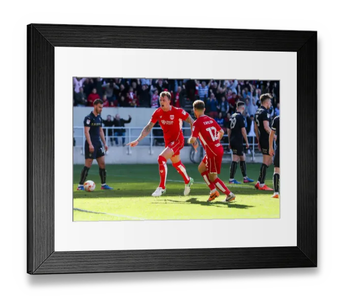 Framed Print : Dramatic Moment: Aden Flint's Game-Winning Goal for Bristol City