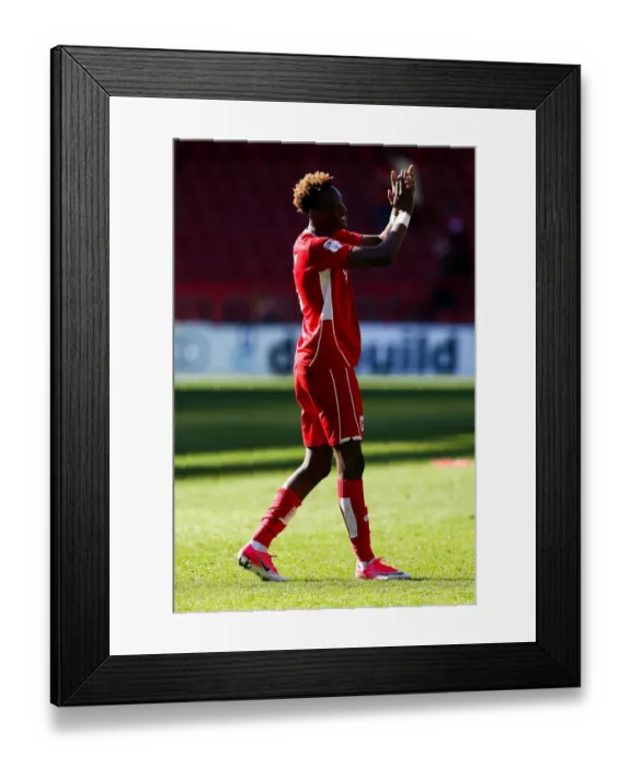 Framed Print : Tammy Abraham's Emotional Celebration: Bristol City's 3-2 Victory Over Barnsley Framed Print : Tammy Abraham's Emotional Celebration: Bristol City's 3-2 Victory Over Barnsley