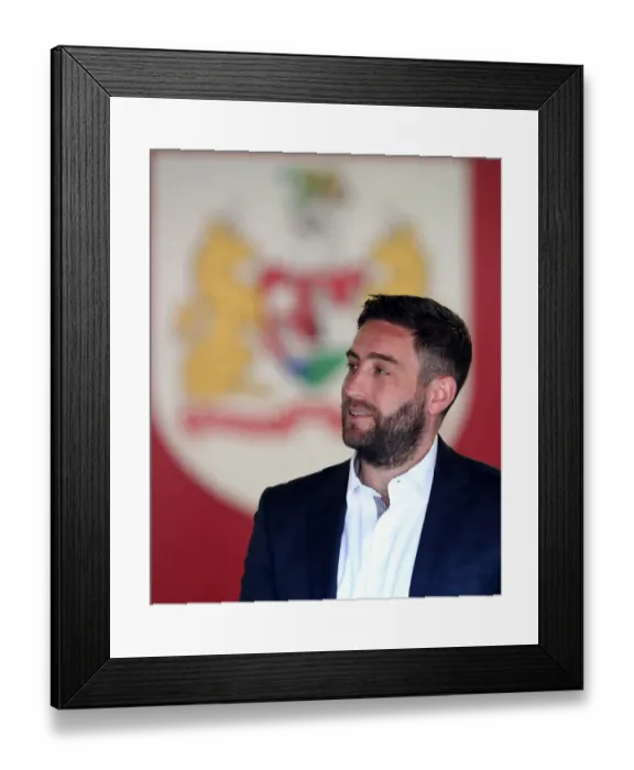 Framed Print : Bristol City FC: Lee Johnson Leads the Charge Against Barnsley in Sky Bet Championship Clash, 22nd April 2017