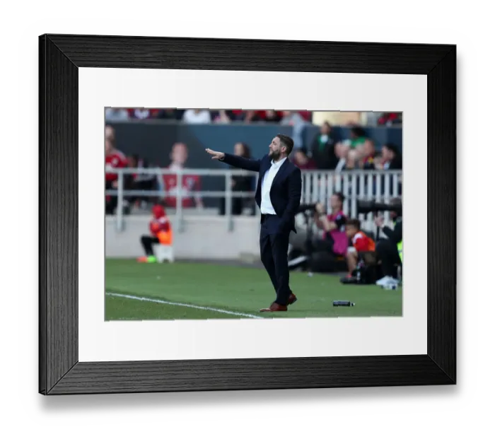 Framed Print : Bristol City's Lee Johnson Leads the Charge Against Barnsley in Sky Bet Championship Clash Framed Print : Bristol City's Lee Johnson Leads the Charge Against Barnsley in Sky Bet Championship Clash