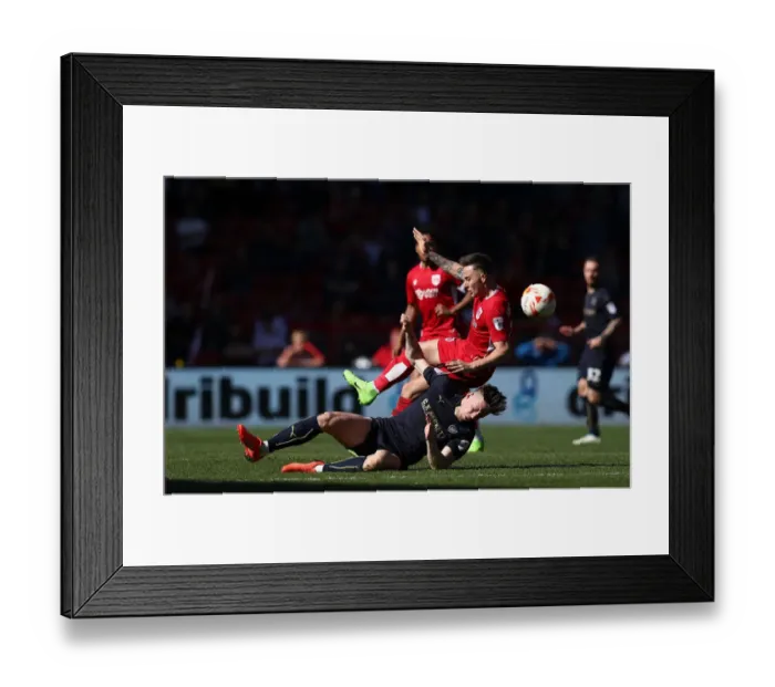 Framed Print : Bristol City vs Barnsley: Josh Brownhill Tackled by Angus MacDonald