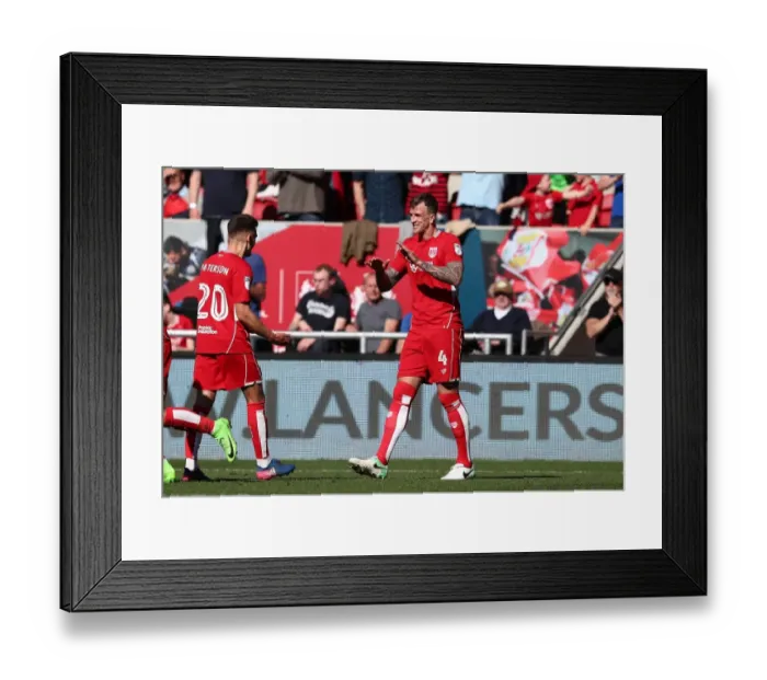 Framed Print : Aden Flint's Goal Celebration: Bristol City's Victory over Barnsley (Sky Bet Championship, 2017) Framed Print : Aden Flint's Goal Celebration: Bristol City's Victory over Barnsley (Sky Bet Championship, 2017)