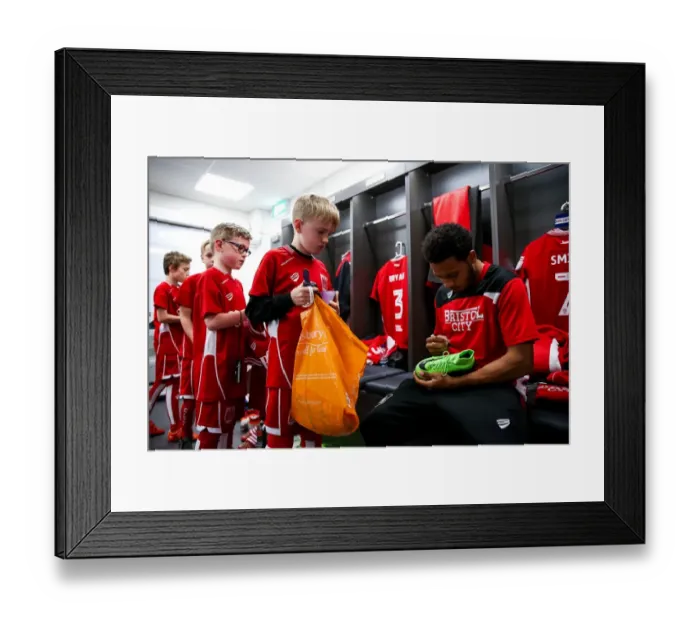 Framed Print : Mascots Surprise Bristol City Players Before Barnsley Match, 2017 Framed Print : Mascots Surprise Bristol City Players Before Barnsley Match, 2017