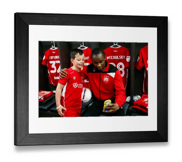 Framed Print : Bristol City Mascots: Uniting Team Spirit in the Dressing Room before the Match, 2017 Framed Print : Bristol City Mascots: Uniting Team Spirit in the Dressing Room before the Match, 2017
