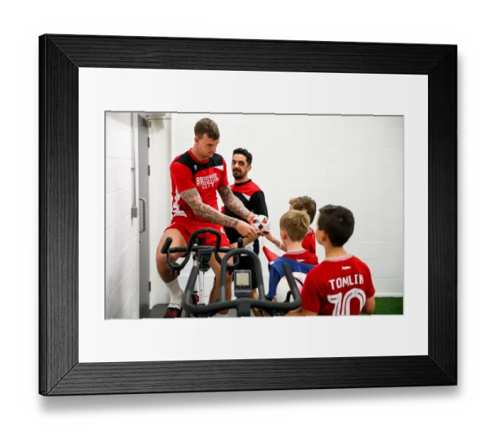 Framed Print : Bristol City Mascots in the Dressing Room: Pre-Match Moment