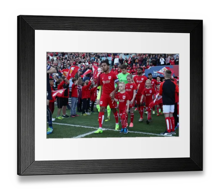 Framed Print : Mascots Leading the Way: Bristol City vs Barnsley, Sky Bet Championship Framed Print : Mascots Leading the Way: Bristol City vs Barnsley, Sky Bet Championship