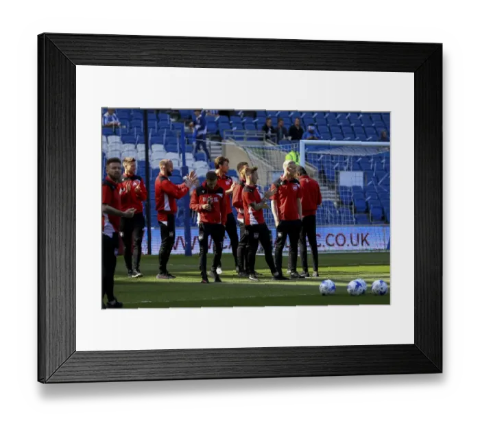 Framed Print : Pre-Match Moments: Brighton and Bristol City Players at Amex Stadium Framed Print : Pre-Match Moments: Brighton and Bristol City Players at Amex Stadium