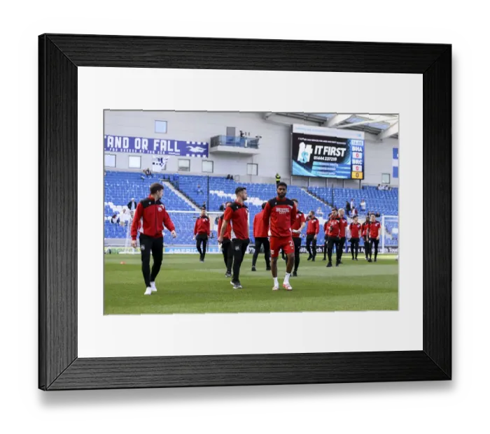 Framed Print : Brighton and Bristol City Players Pre-Match Moments at Amex Stadium Framed Print : Brighton and Bristol City Players Pre-Match Moments at Amex Stadium