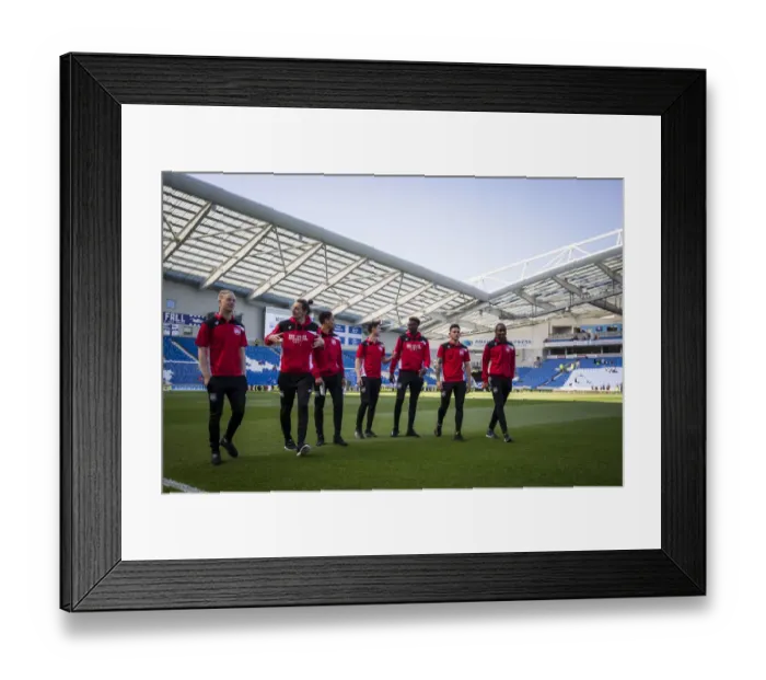 Framed Print : Pre-Match Moments at Amex Stadium: Brighton and Bristol City Players Framed Print : Pre-Match Moments at Amex Stadium: Brighton and Bristol City Players