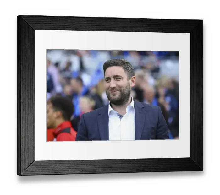 Framed Print : Lee Johnson Grins as Brighton Outsmarts Bristol City in Championship Clash