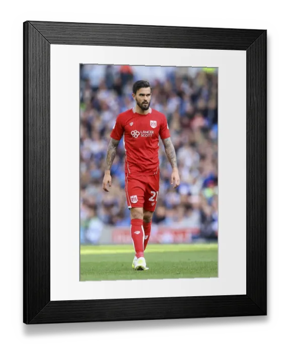 Framed Print : Marlon Pack of Bristol City in Action Against Brighton and Hove Albion at Amex Stadium, 2017