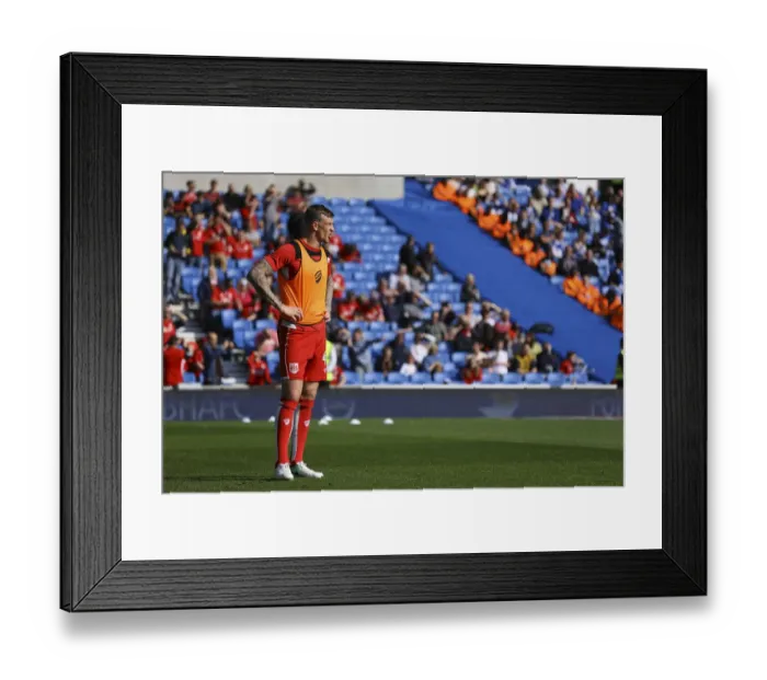 Framed Print : Aden Flint of Bristol City Prepares for Sky Bet Championship Clash at Amex Stadium (29 April 2017) Framed Print : Aden Flint of Bristol City Prepares for Sky Bet Championship Clash at Amex Stadium (29 April 2017)