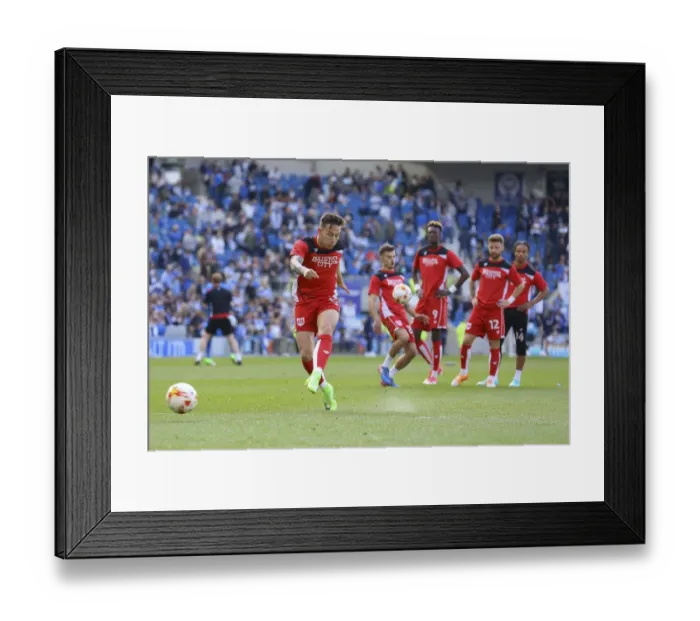 Framed Print : Josh Brownhill of Bristol City Warms Up Ahead of Brighton and Hove Albion Clash