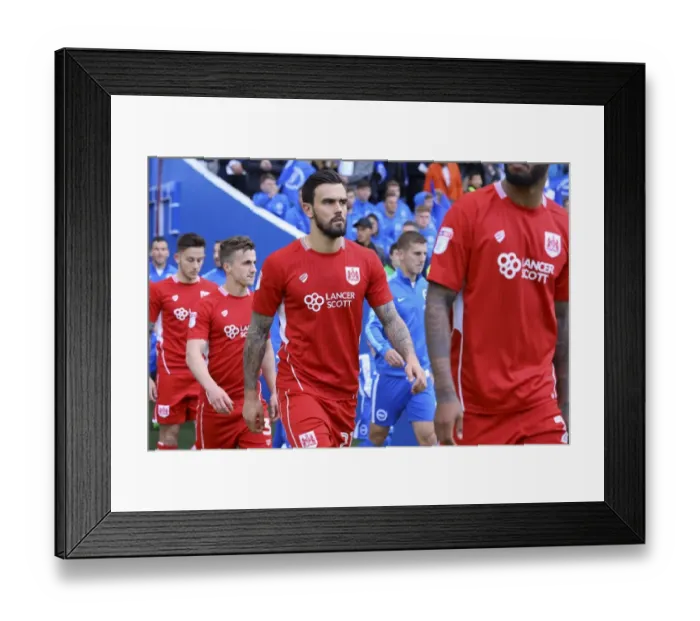 Framed Print : Bristol City's Marlon Pack Enters Amex Stadium for Sky Bet Championship Clash Against Brighton & Hove Albion (29 April 2017)