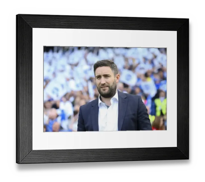 Framed Print : Bristol City FC: Lee Johnson at Amex Stadium during Brighton Clash, Sky Bet Championship (2017)