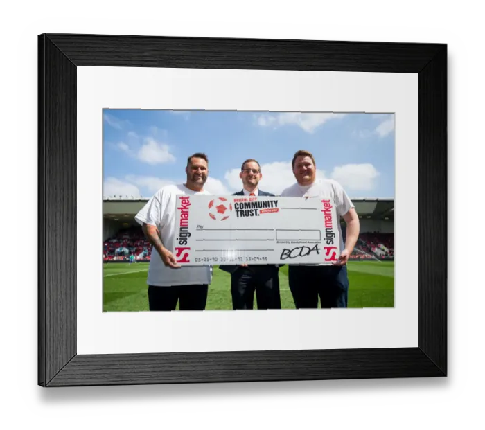 Framed Print : Bristol City FC and CHSW: A Winning Partnership - Cheque Presentation at Ashton Gate Stadium (Bristol City vs Birmingham City, Sky Bet Championship) Framed Print : Bristol City FC and CHSW: A Winning Partnership - Cheque Presentation at Ashton Gate Stadium (Bristol City vs Birmingham City, Sky Bet Championship)
