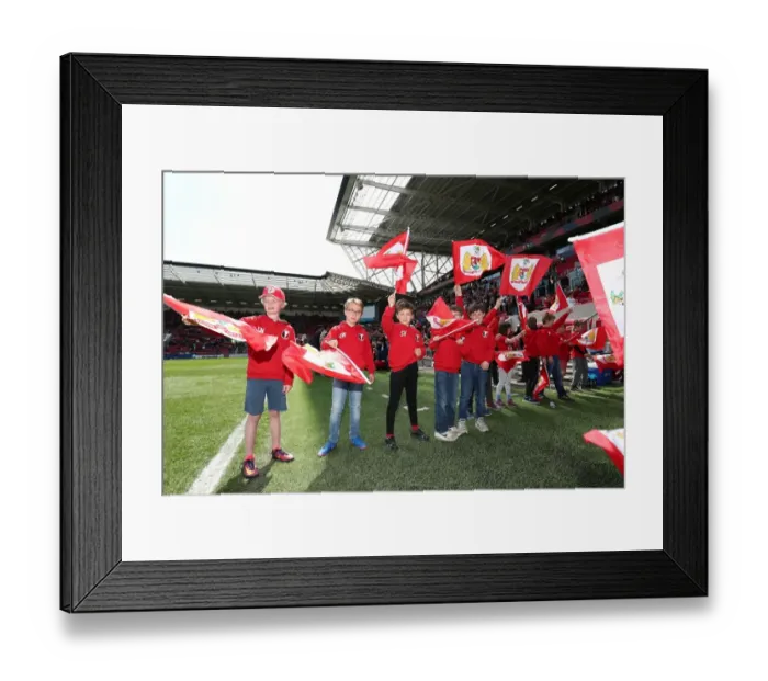 Framed Print : Flag-Bearing Supporters of Bristol City at Ashton Gate Stadium Framed Print : Flag-Bearing Supporters of Bristol City at Ashton Gate Stadium