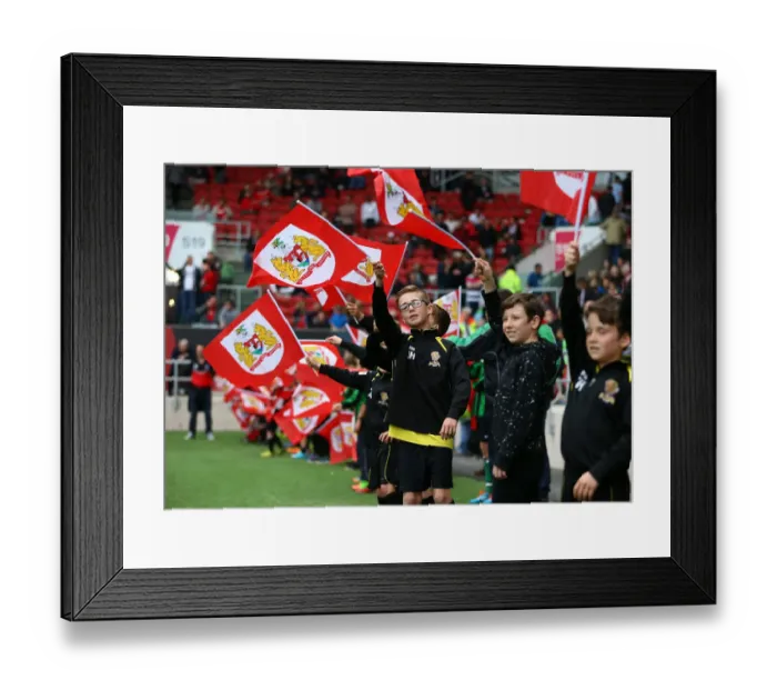 Framed Print : Bristol City vs Birmingham City Clash in Sky Bet Championship: Flagbearers Battle at Ashton Gate (May 7, 2017) Framed Print : Bristol City vs Birmingham City Clash in Sky Bet Championship: Flagbearers Battle at Ashton Gate (May 7, 2017)