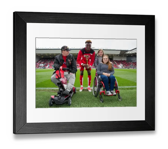 Framed Print : Bristol City's Tammy Abraham Receives Disabled Supporters Association Player of the Year Award vs Birmingham City, Sky Bet Championship (07 / 05 / 2017) Framed Print : Bristol City's Tammy Abraham Receives Disabled Supporters Association Player of the Year Award vs Birmingham City, Sky Bet Championship (07 / 05 / 2017)