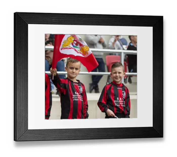 Framed Print : Young Players of Brislington Junior FC at Ashton Gate During Bristol City vs Birmingham City Match Framed Print : Young Players of Brislington Junior FC at Ashton Gate During Bristol City vs Birmingham City Match
