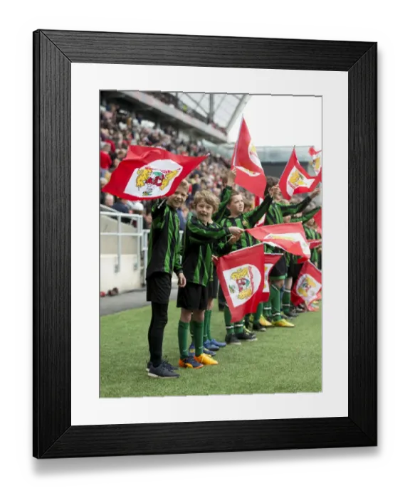 Framed Print : Junior Footballers Wave Flags at Ashton Gate: Bristol City vs. Birmingham City, Sky Bet Championship (May 2017) Framed Print : Junior Footballers Wave Flags at Ashton Gate: Bristol City vs. Birmingham City, Sky Bet Championship (May 2017)