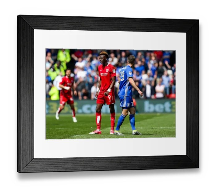 Framed Print : Tammy Abraham's Intense Focus: Bristol City vs. Birmingham City, Sky Bet Championship (07 / 05 / 2017, Ashton Gate Stadium)