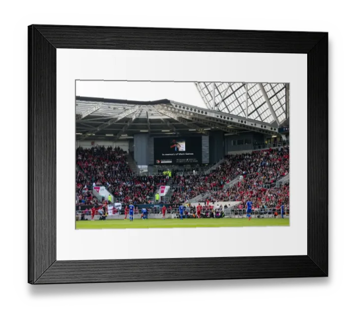 Framed Print : United in Grief: A Moment of Silence for Mark Gaines at Ashton Gate Framed Print : United in Grief: A Moment of Silence for Mark Gaines at Ashton Gate